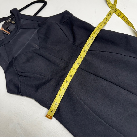 Ted Baker Sheer Panel Sleeveless Back Zip Bodycon Little Black Dress Sz 2 - Picture 9 of 12